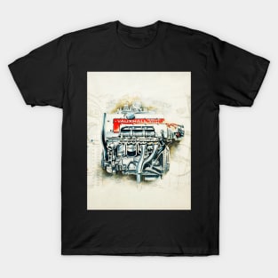 RETRO CUTAWAY ENGINE - ORIGINAL ARTWORK T-Shirt